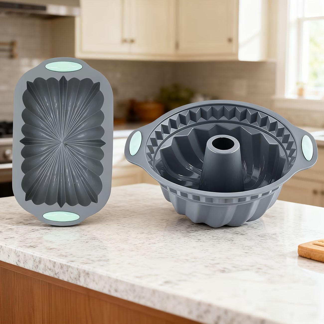 2 or 3pcs High-Fashion Viral Cake Mold Set | 3D Patterned Heat-Resistant Silicone Handles, Dual-Use for Steaming and Baking, Perfect for Puddings, Jellies, and Cakes, Compatible with Ovens/Steamers/Refrigerators