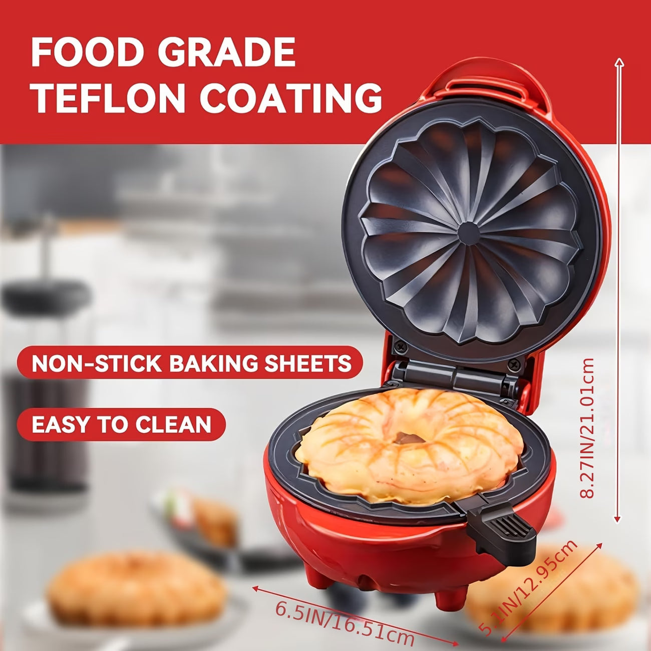 2026 New Home Mini Baking Machine, Cake Maker, Multi-Function Cake Maker, Breakfast Cooker Even Baking Surface, Fast Heating, Safe Non-stick Inner Pot Cook Breakfast, Cakes, Bread Essential for Every Household, Perfect New Year Gift