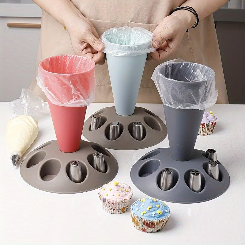 A Set of 17 Multi-Head Piping Bag Holders, Convenient for Filling Frosting Piping Bags, Can Hold Nozzle Decorating Tips, Baking Accessory Stands, Including Various Nozzle Shapes, Suitable for Professional And Home Baking, Ideal Baking Supplies