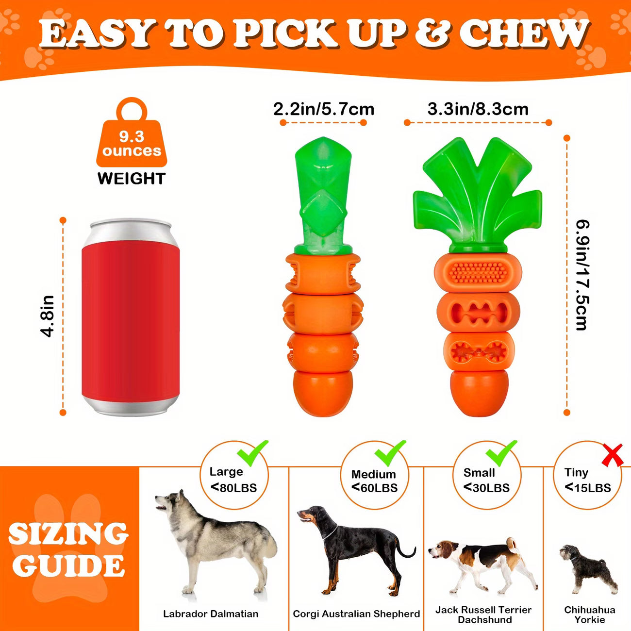 1pc Carrot-Shaped Chew Toy | Durable Nylon Dog Toy Suitable for All Breed Sizes, Ideal for Interactive Play with Pets