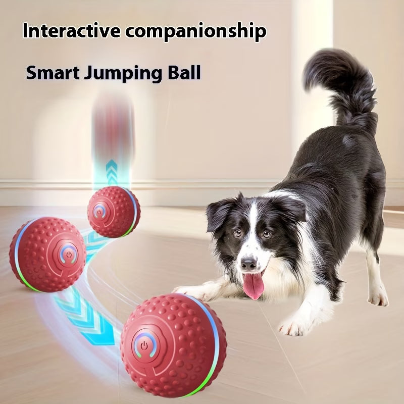 A Self-Bouncing Dog Toy Ball That Is Smart And Jumps, Rechargeable Via USB, Suitable for Indoor And Outdoor Play for Small to Medium-Sized Dogs