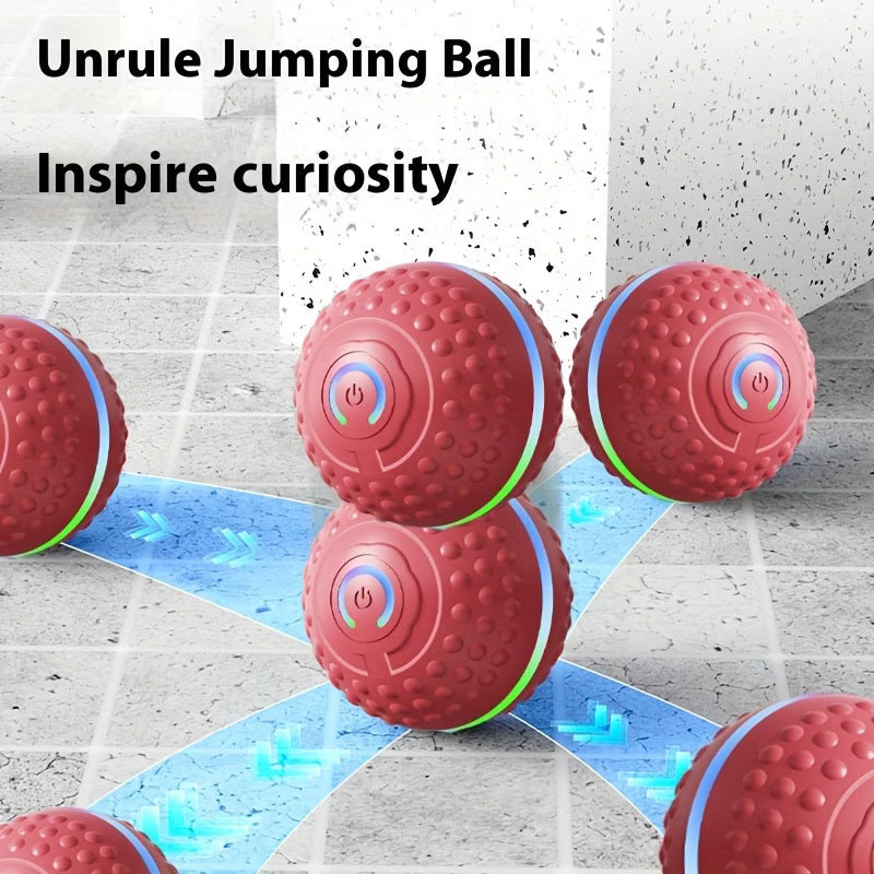 A Self-Bouncing Dog Toy Ball That Is Smart And Jumps, Rechargeable Via USB, Suitable for Indoor And Outdoor Play for Small to Medium-Sized Dogs